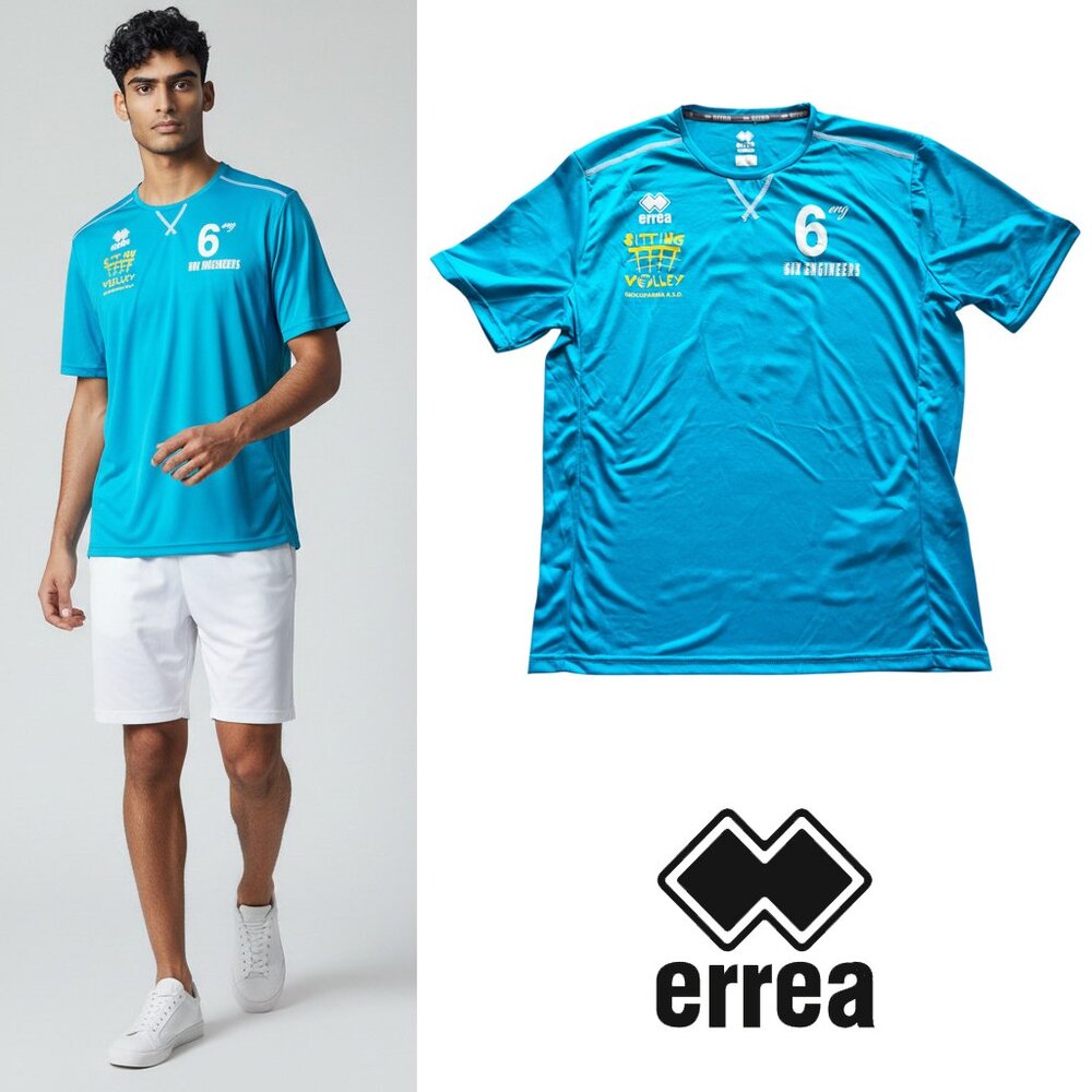 NWT Erreà Italian Vollyeball Jersey Workout Sport Ventilated Tee Blokecore XXL